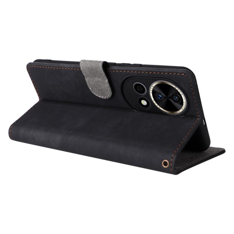 Leren Hoesje Huawei Nova 13 Rfid-portemonnee Met Suède-effect