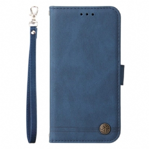 Leren Hoesje Huawei Nova 13 Vintage Klinknagel En Bandje Bescherming Hoesje