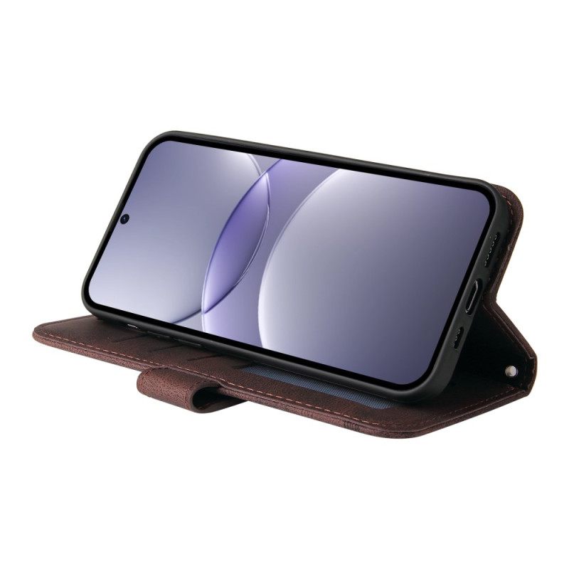 Leren Hoesje Huawei Nova 13 Vintage Klinknagel En Bandje Bescherming Hoesje