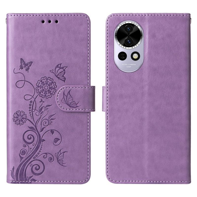 Leren Hoesje Voor Huawei Nova 13 Bloemenpatroon