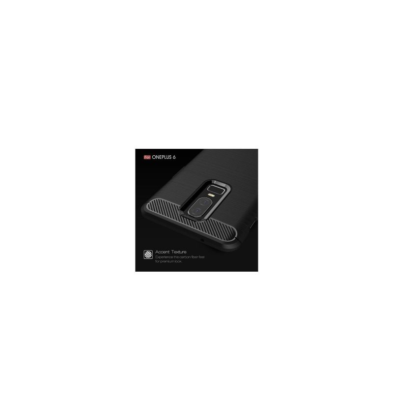 Hoesje voor OnePlus 6 Geborsteld Koolstof