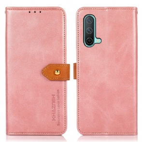 Folio-hoesje voor OnePlus Nord CE 5G Khazneh Kunstleer Bicolor