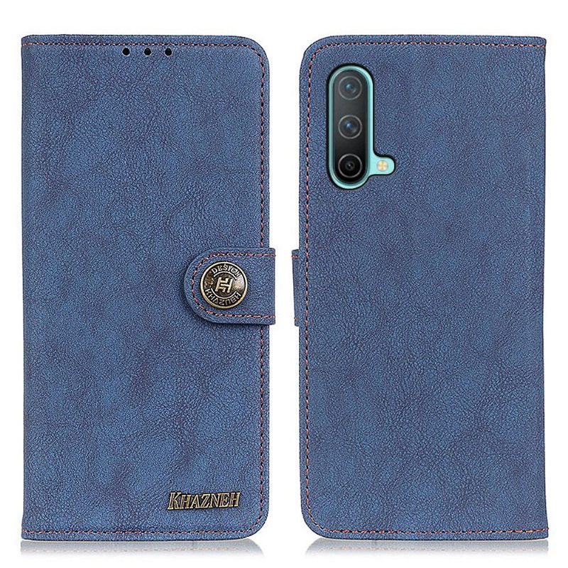 Folio-hoesje voor OnePlus Nord CE 5G Khazneh Retro Leder Effect