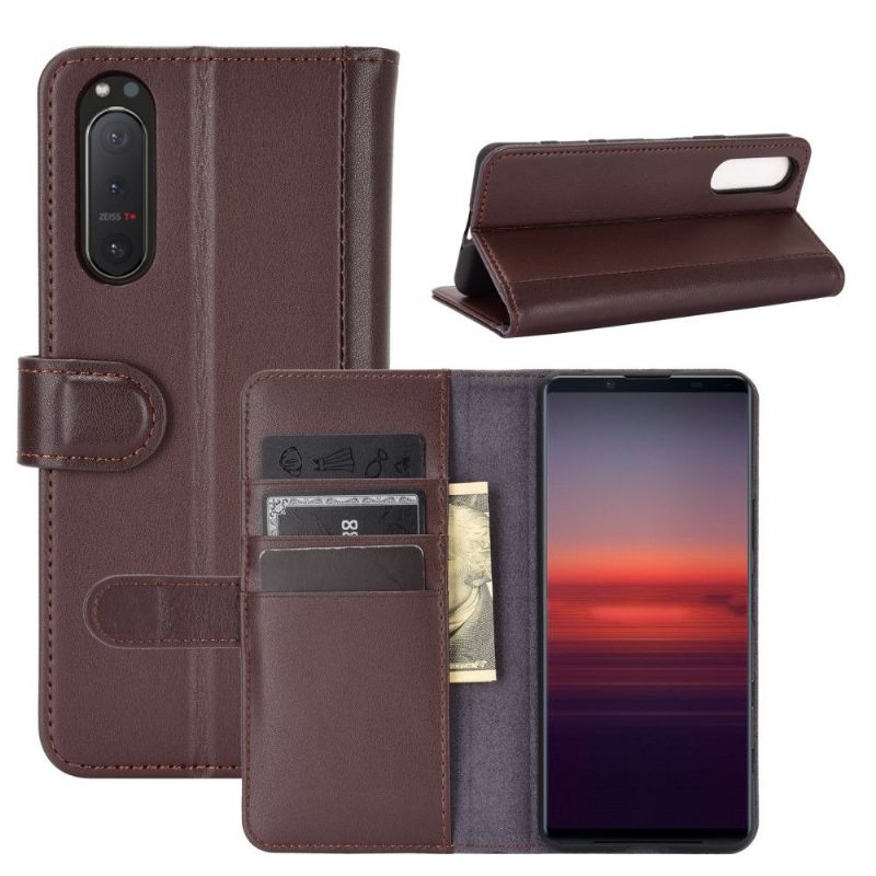 Folio-hoesje voor Sony Xperia 5 II Premium Leer