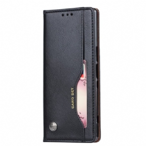 Cover voor Sony Xperia 1 Stand Case Leren Kaarthouder