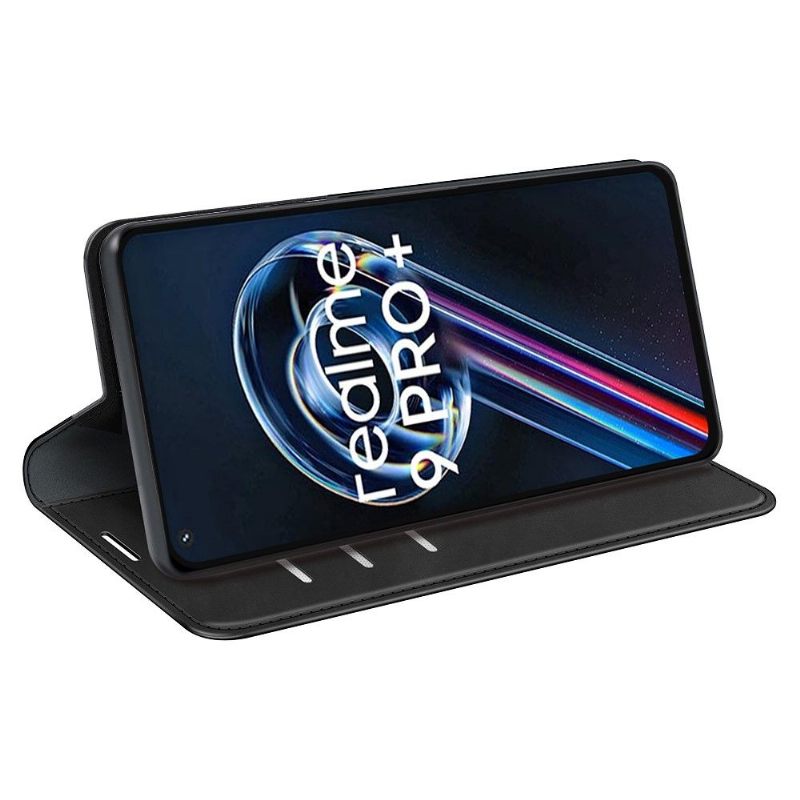 Cover voor Realme 9 Pro Plus Kunstleer Stand Functie