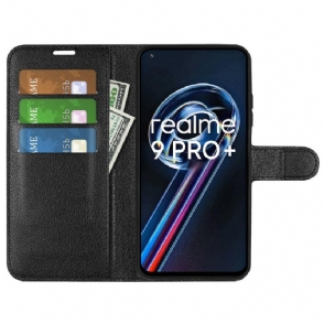 Folio-hoesje voor Realme 9 Pro Plus Anti-fall Portemonnee Leren Leerstijl