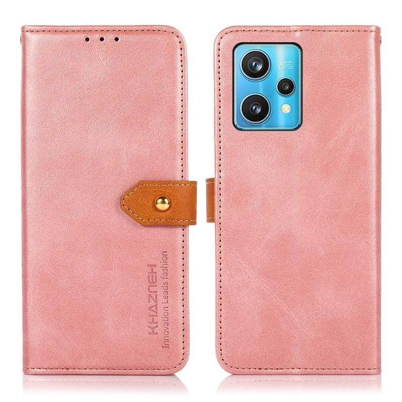 Folio-hoesje voor Realme 9 Pro Plus Khazneh Tweekleurig Kunstleer