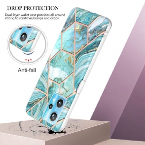 Hoesje voor Realme 9 Pro Plus Marmeren Geometriepatroon