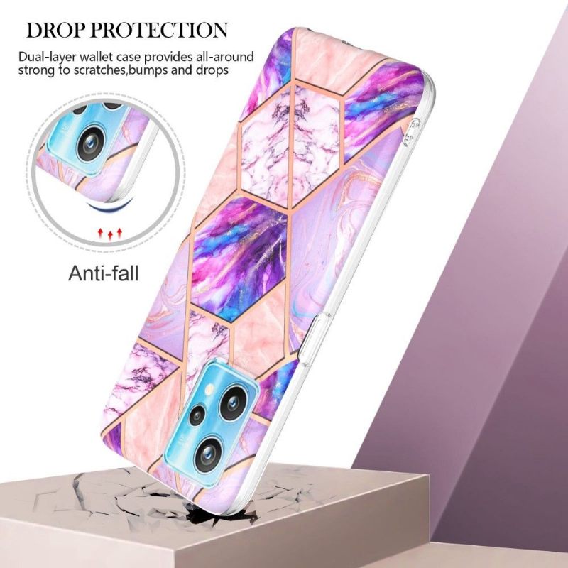 Hoesje voor Realme 9 Pro Plus Marmeren Geometriepatroon