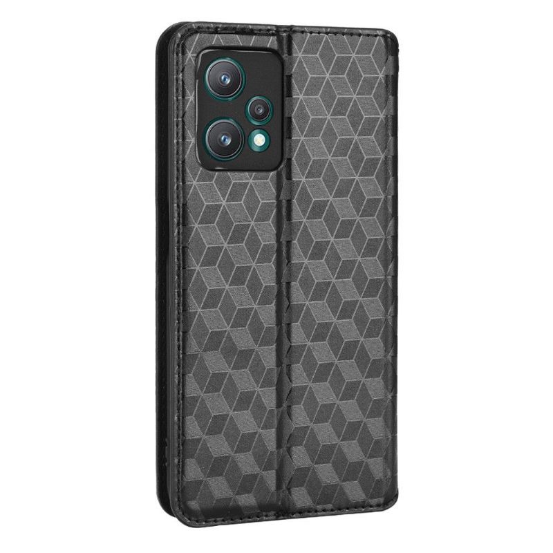 Leren Hoesje voor Realme 9 Pro Plus Folio-hoesje Ontwerpgeometrie