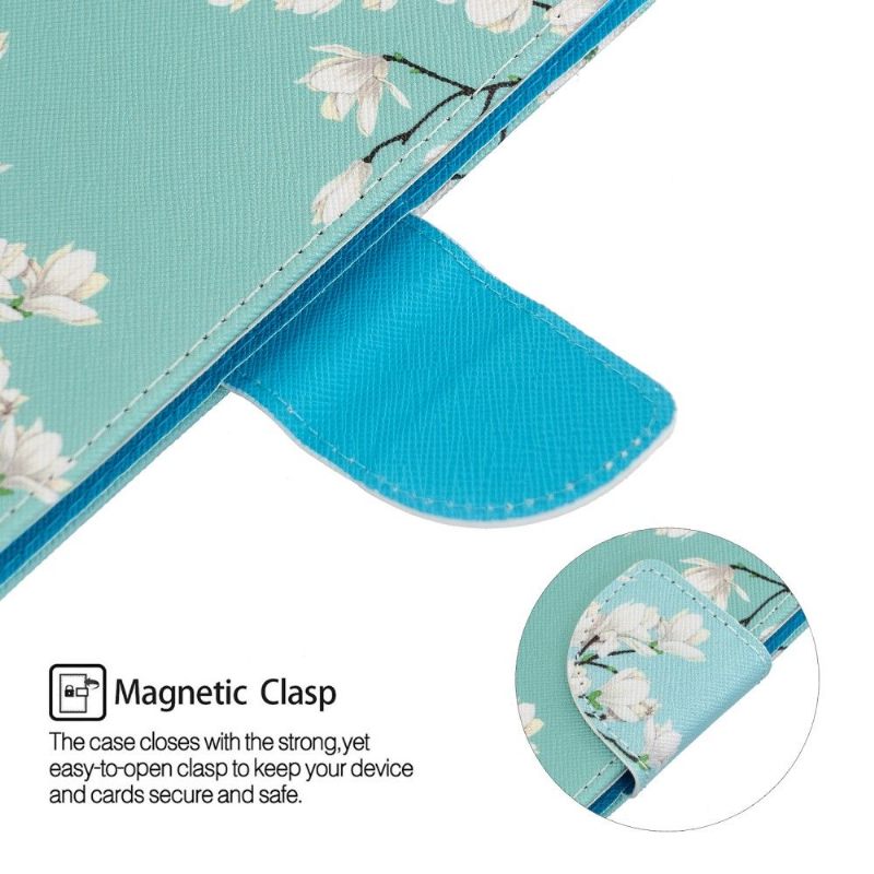 Flip Case voor iPhone SE 2022 Witte Bloemen