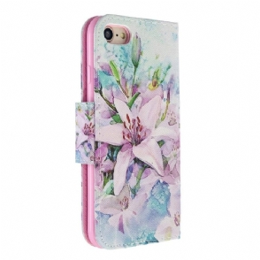 Folio-hoesje voor iPhone SE 2022 Anti-fall Leliebloem