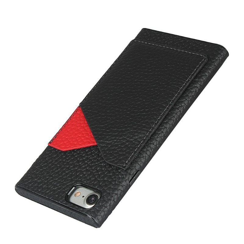 Hoesje voor iPhone SE 2022 Anti-fall Leren Effect Kaarthouder Met Lanyard