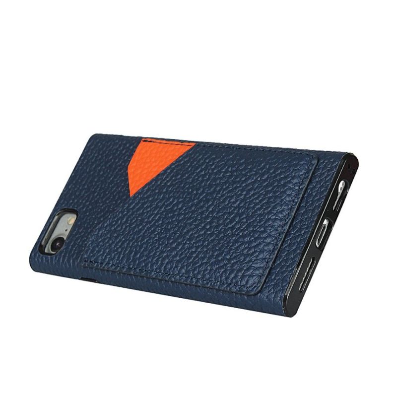Hoesje voor iPhone SE 2022 Anti-fall Leren Effect Kaarthouder Met Lanyard
