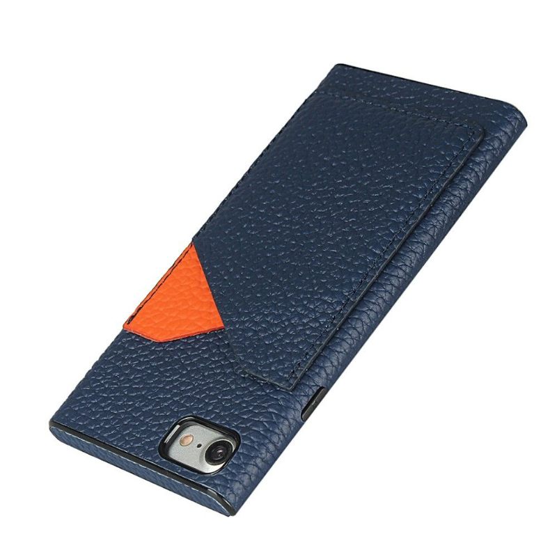 Hoesje voor iPhone SE 2022 Anti-fall Leren Effect Kaarthouder Met Lanyard