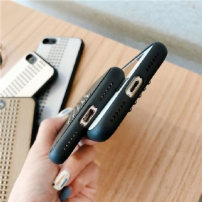 Hoesje voor iPhone SE 2022 Klinknagels Leereffect