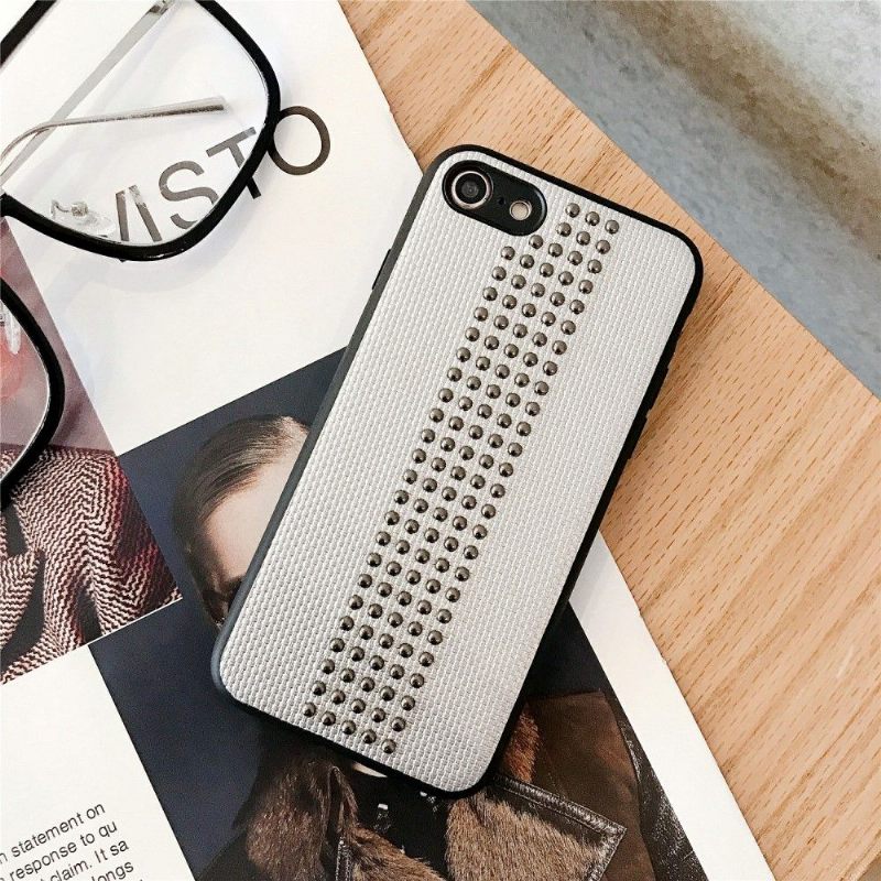 Hoesje voor iPhone SE 2022 Klinknagels Leereffect