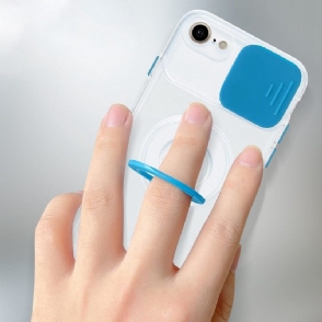 Hoesje voor iPhone SE 2022 Transparant Met Ring En Camera Cover