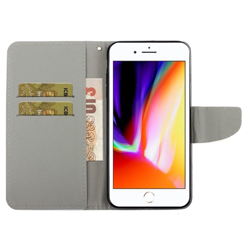 Leren Hoesje voor iPhone SE 2022 Bescherming Gekleurde Mandala