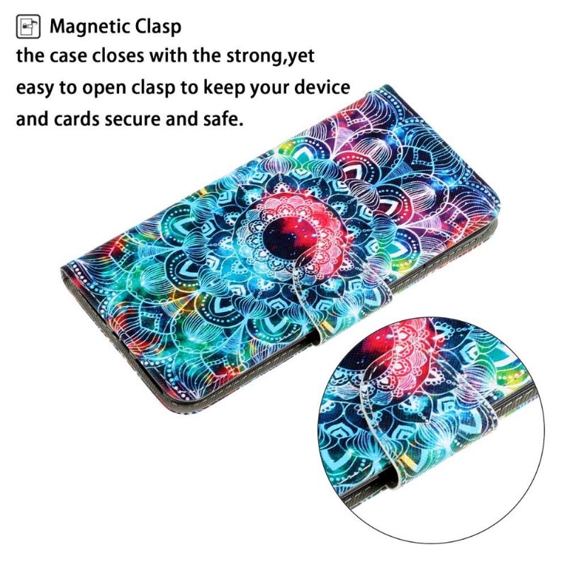 Leren Hoesje voor iPhone SE 2022 Bescherming Gekleurde Mandala