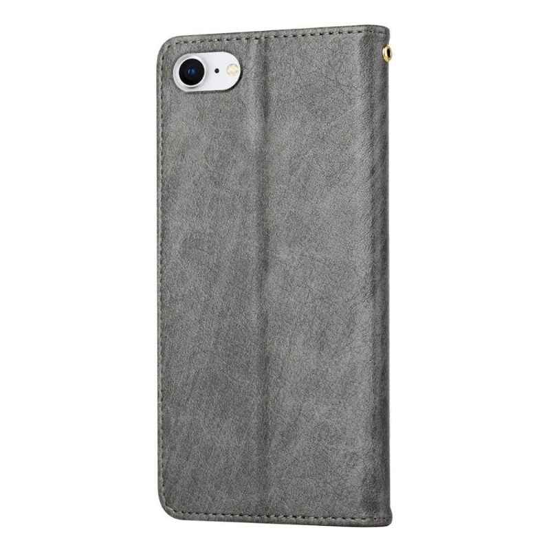 Leren Hoesje voor iPhone SE 2022 Bescherming Premium Illustratie Meisje