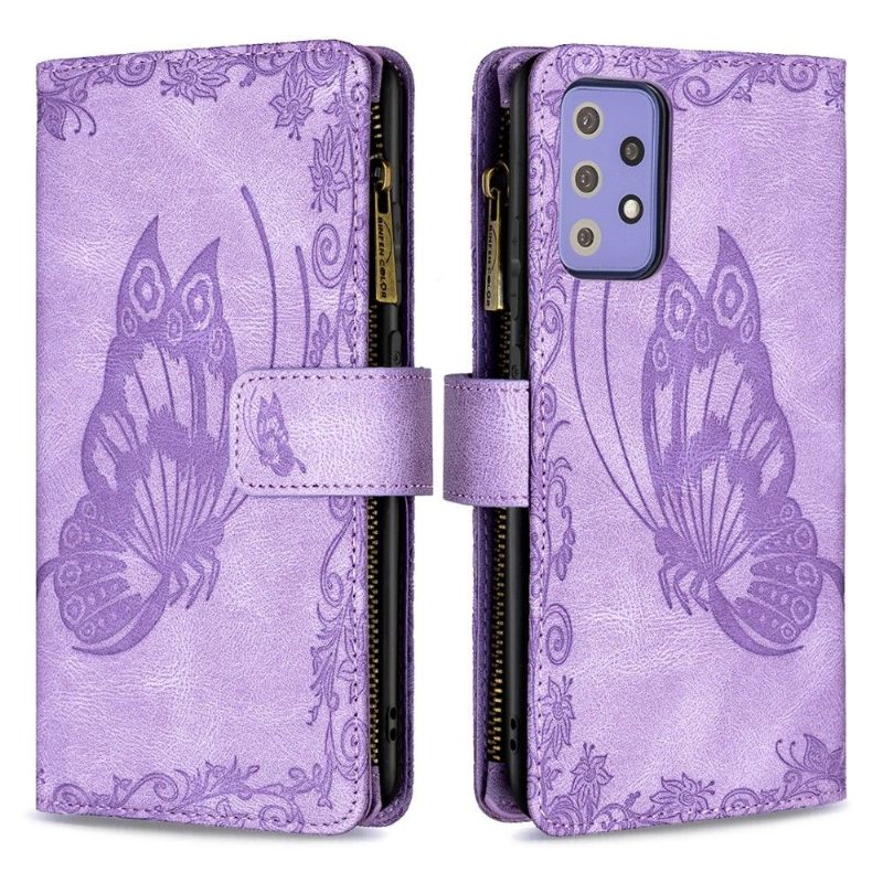 Folio-hoesje voor Samsung Galaxy A72 4G / A72 5G Anti-fall Portemonnee Leren Vliegende Vlinders
