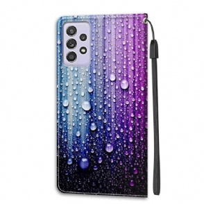 Folio-hoesje voor Samsung Galaxy A72 4G / A72 5G Anti-fall Waterdruppels