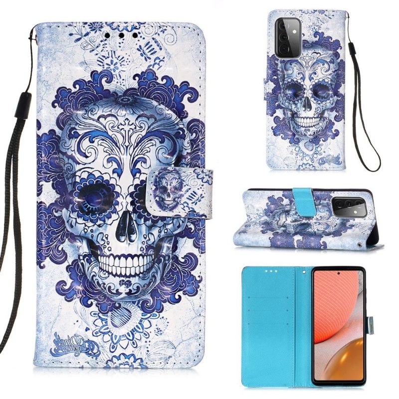 Folio-hoesje voor Samsung Galaxy A72 4G / A72 5G Calavera-patroon