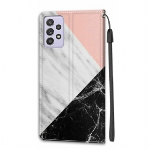 Folio-hoesje voor Samsung Galaxy A72 4G / A72 5G Drie Patronen