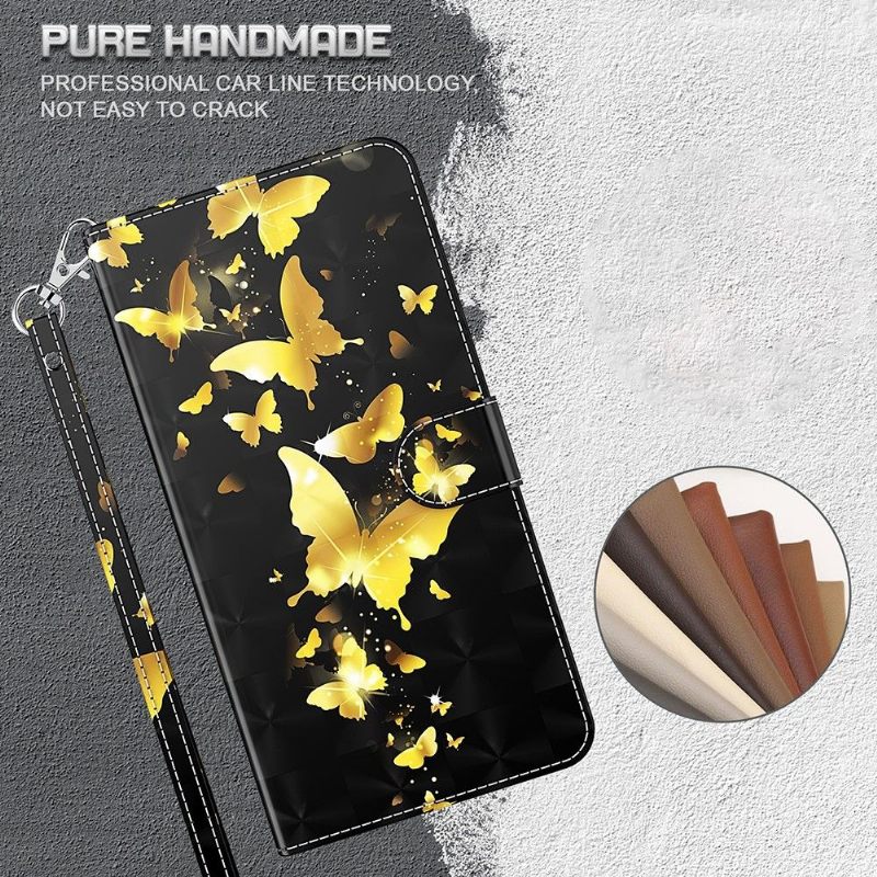 Folio-hoesje voor Samsung Galaxy A72 4G / A72 5G Gouden Vlinders