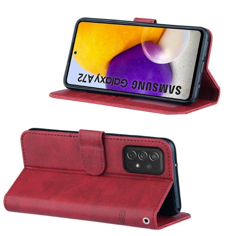 Folio-hoesje voor Samsung Galaxy A72 4G / A72 5G Lijnen Met Leereffect