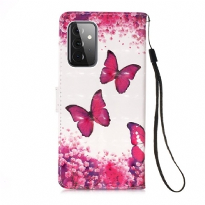 Folio-hoesje voor Samsung Galaxy A72 4G / A72 5G Romantiek Vlinders