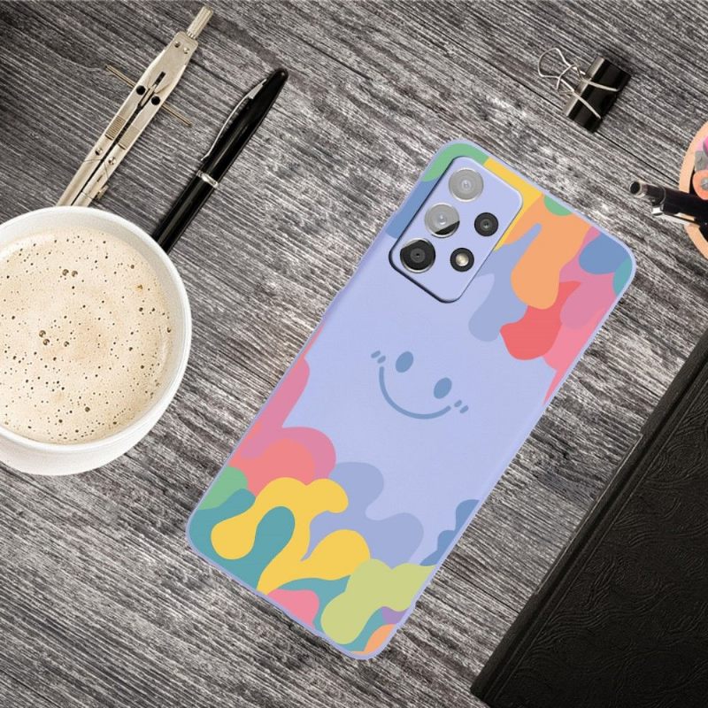 Hoesje voor Samsung Galaxy A72 4G / A72 5G Lachende Siliconenplons