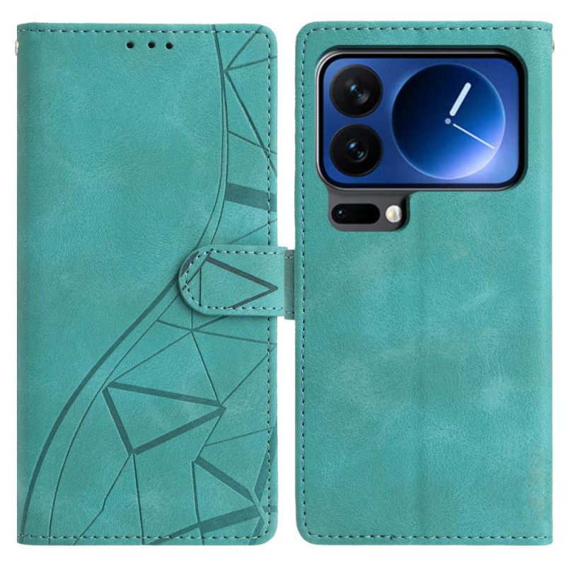 Flip Case Leren Xiaomi 17 Pro Max Driehoekspatroon