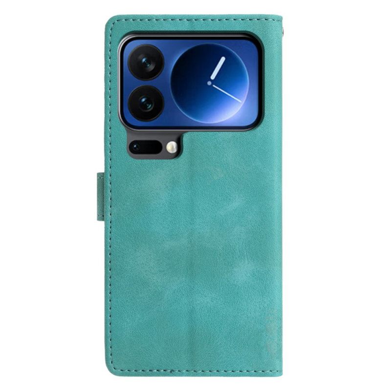Flip Case Leren Xiaomi 17 Pro Max Driehoekspatroon