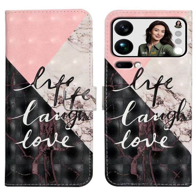 Flip Case Leren Xiaomi 17 Pro Max Marmer In Drie Kleuren