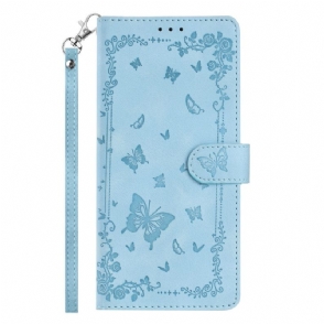 Flip Case Leren Xiaomi 17 Pro Max Suède-effect Vlinders