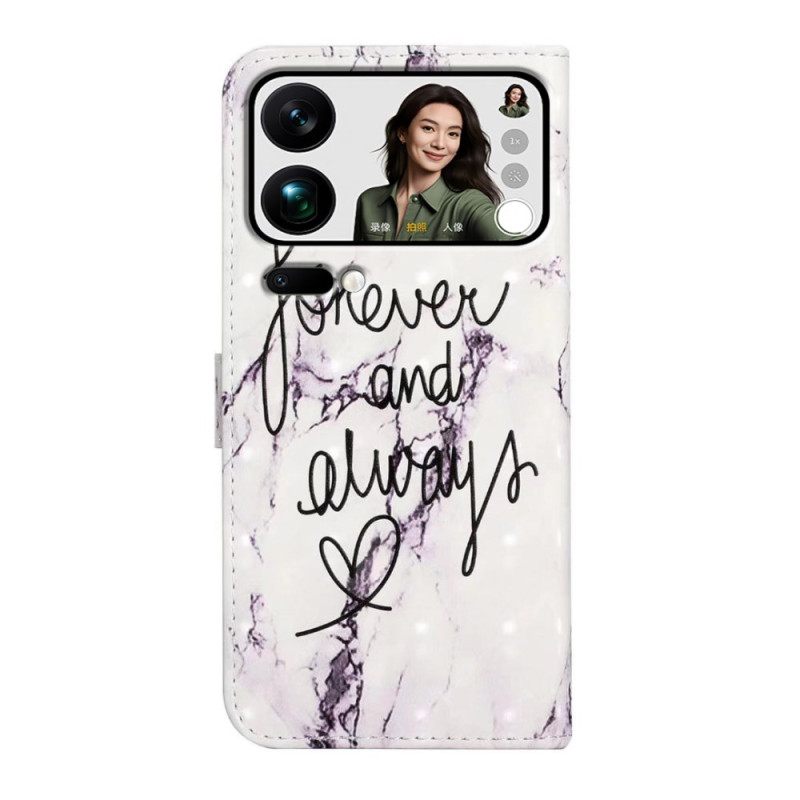 Flip Case Leren Xiaomi 17 Pro Max Voor Altijd En Eeuwig