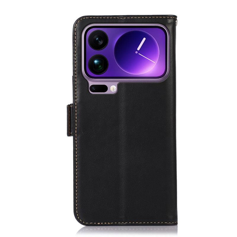 Folio-hoesje Xiaomi 17 Pro Max Echt Leer Met Rfid-blokkering