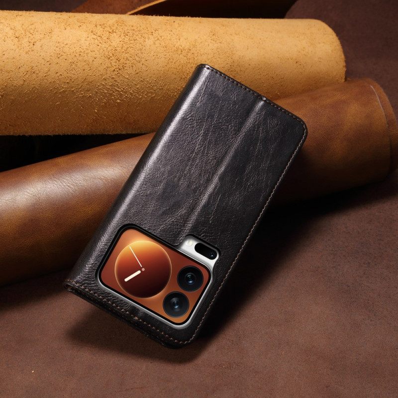 Folio-hoesje Xiaomi 17 Pro Max Gewaxt Kunstleer Bescherming Hoesje