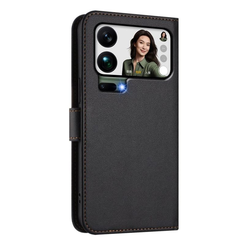 Folio-hoesje Xiaomi 17 Pro Max Telefoonhoesje Effen Lederlook