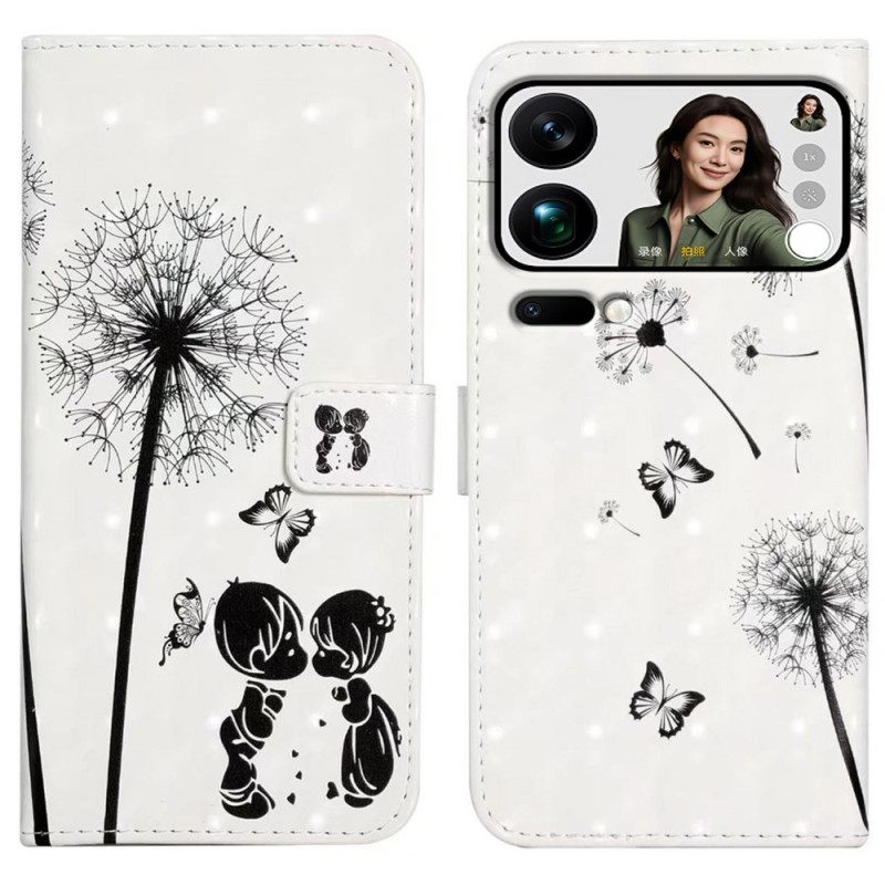 Folio-hoesje Xiaomi 17 Pro Max Telefoonhoesje Kinderen En Paardenbloemen