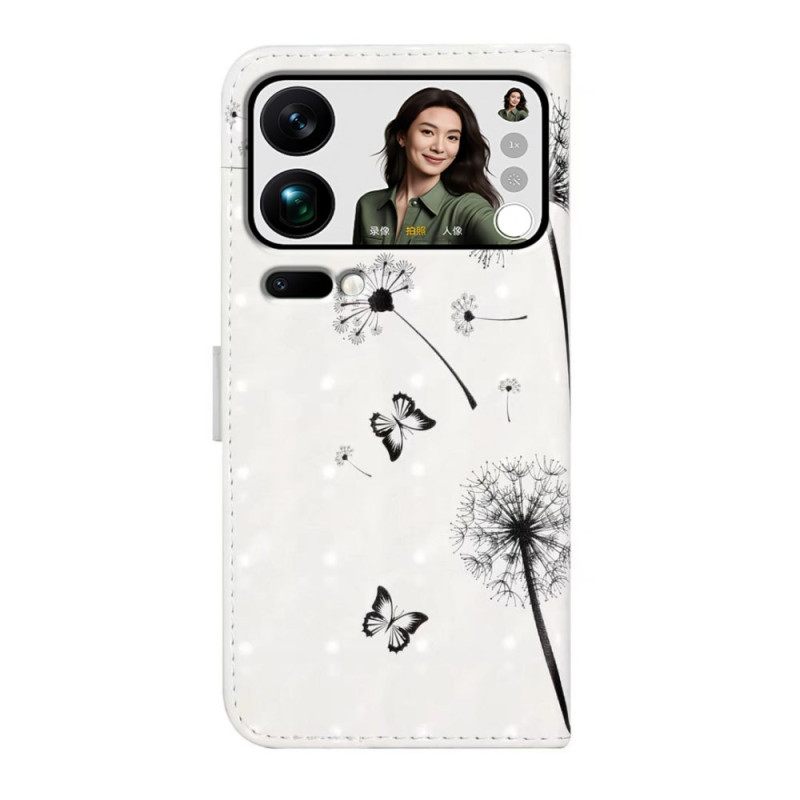 Folio-hoesje Xiaomi 17 Pro Max Telefoonhoesje Kinderen En Paardenbloemen