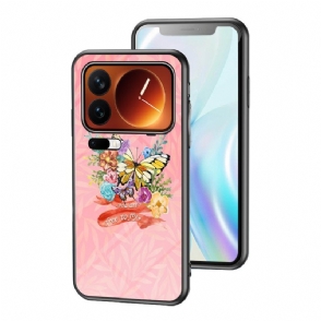 Hoesje Voor Xiaomi 17 Pro Max Vlinderpatroon Van Gehard Glas