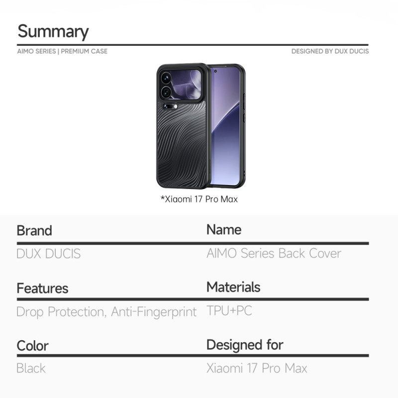 Hoesje Xiaomi 17 Pro Max Aimo-serie Dux Ducis Bescherming Hoesje