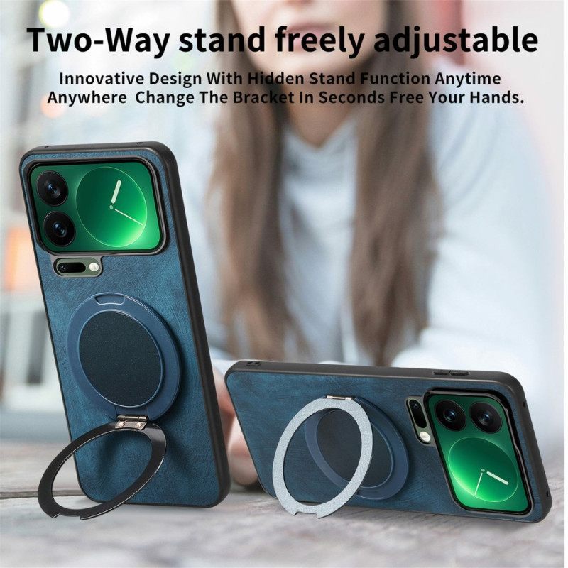 Hoesje Xiaomi 17 Pro Max Draaibare Standaard Met Retro Lederlook