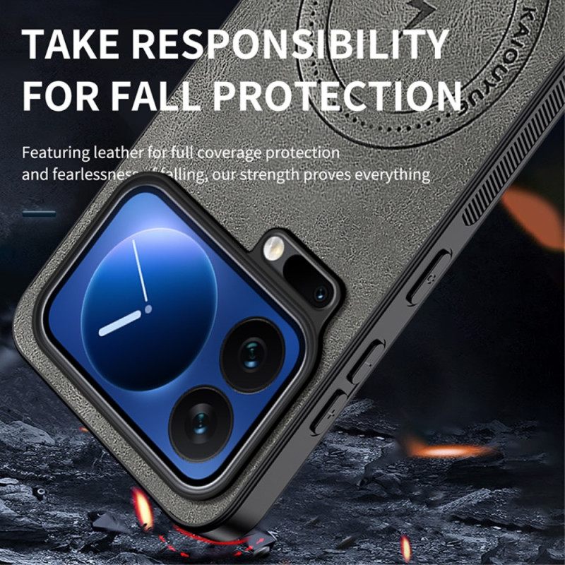 Hoesje Xiaomi 17 Pro Max Magsafe-leerlook Bescherming Hoesje