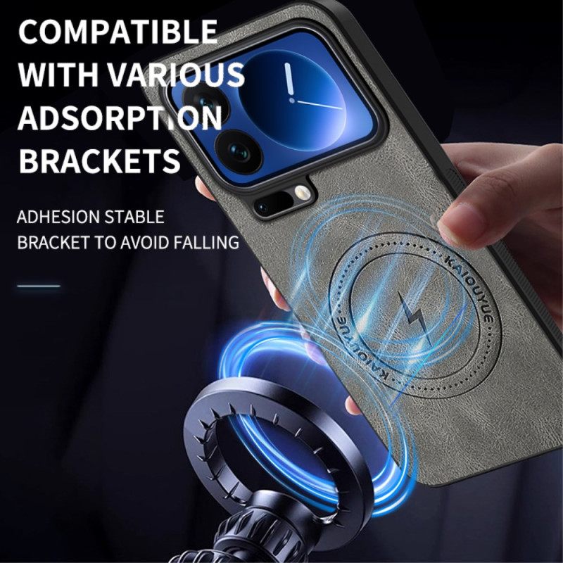 Hoesje Xiaomi 17 Pro Max Magsafe-leerlook Bescherming Hoesje