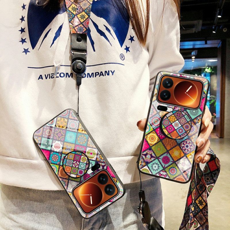 Hoesje Xiaomi 17 Pro Max Patchwork Standaard En Riem